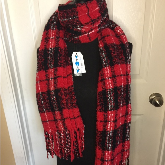 Accessories - Plaid Fringe Scarf